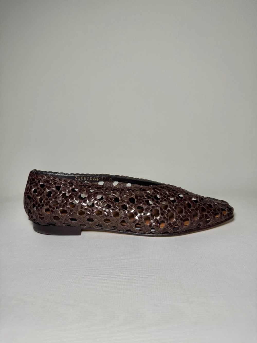 Margaux Woven Paz Brown Leather Flats - Picture 4 of 8